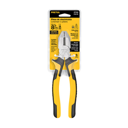 Pinza p/electricista 8' uso rudo, Comfort Grip, Pretul 218-PX 27154 MM0