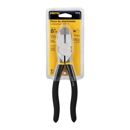 Pinza para electricista 8' uso rudo, mango de PVC, Pretul 218-P 22606 MM0