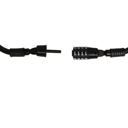 Cable candado de espiral retráctil c/combinación 4 dígitos cabeza metálica (1 mt)