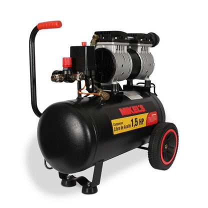 Compresor de aire 1.5 HP (24 lts) LIBRE DE ACEITE SILENCIOSO