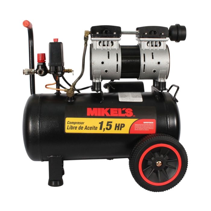 Compresor de aire 1.5 HP (24 lts) LIBRE DE ACEITE SILENCIOSO