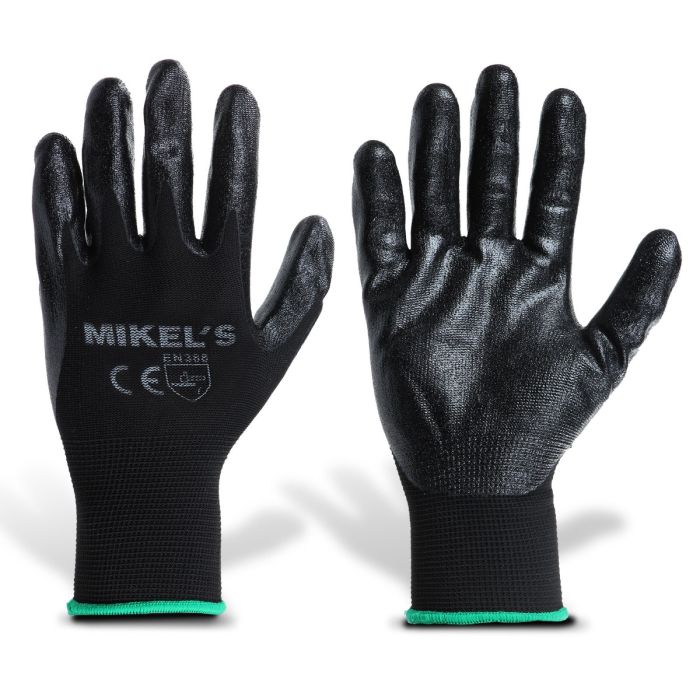 Guantes para trabajo de nylon con espuma de nitrilo (M)