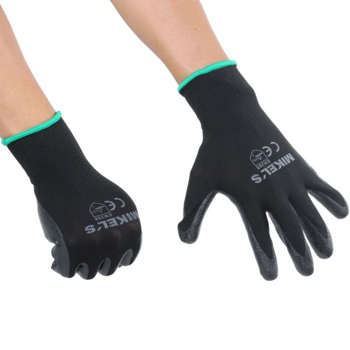 Guantes para trabajo de nylon con espuma de nitrilo (M)