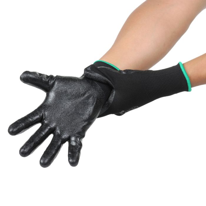 Guantes para trabajo de nylon con espuma de nitrilo (M)