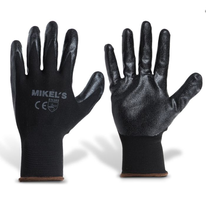 Guantes para trabajo de nylon con espuma de nitrilo (L)