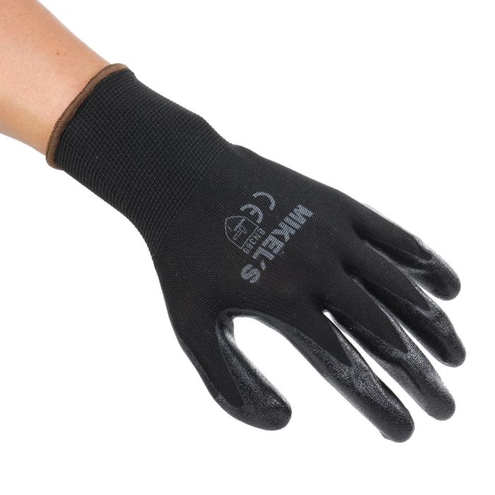 Guantes para trabajo de nylon con espuma de nitrilo (L)