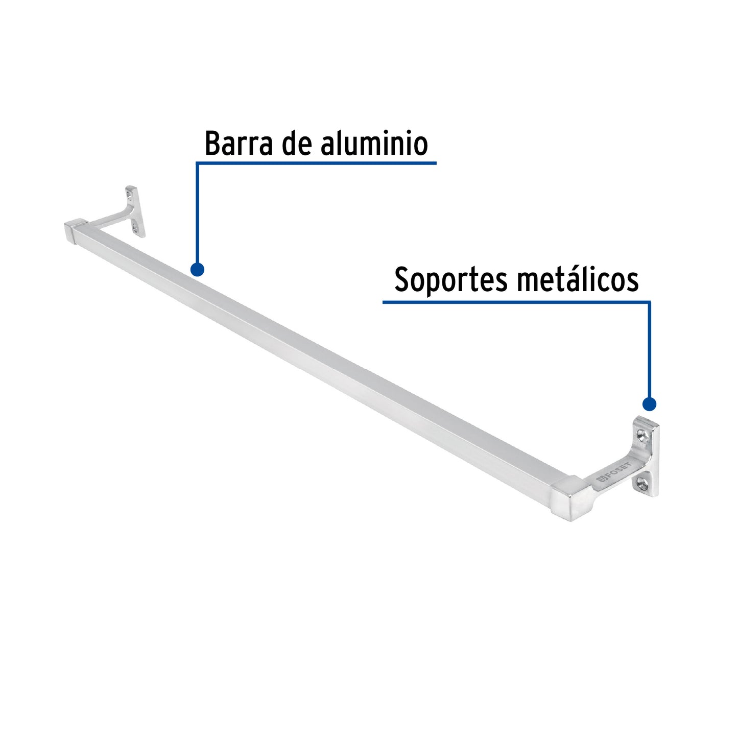 Toallero metálico de barra, Foset Basic A-905 49608 MM00