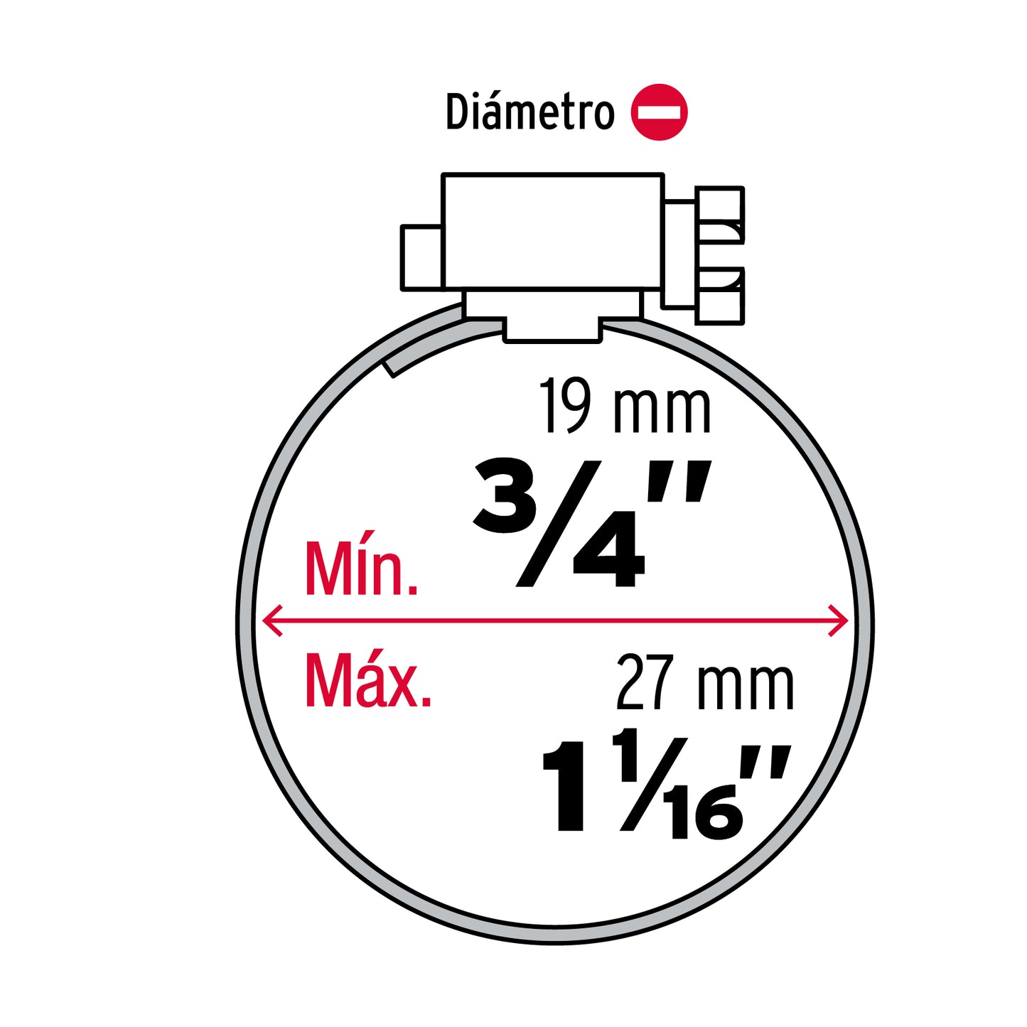 Bolsa c/10 abrazaderas sin fin reforzadas #10, 3/4 - 1-1/16' AB-10 44235 MM00