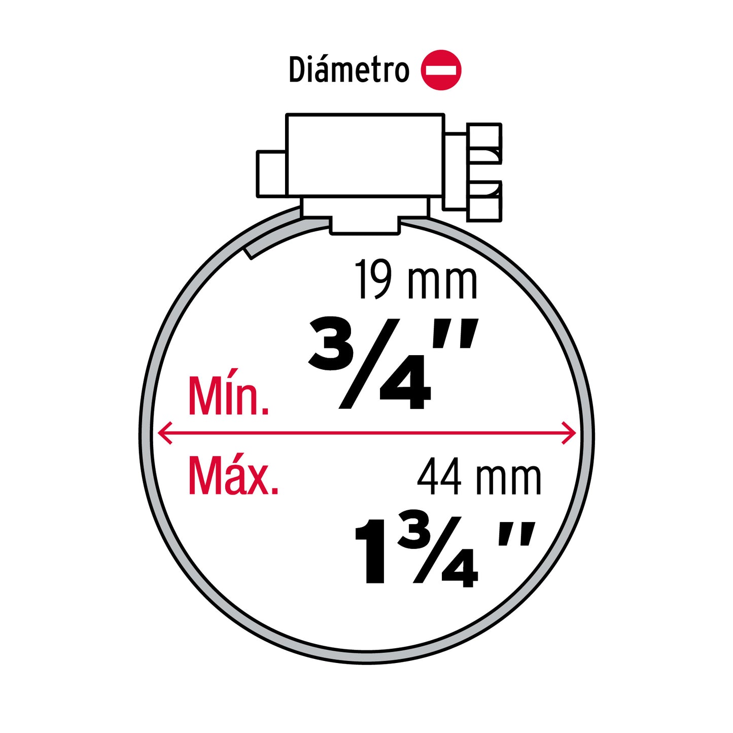 Bolsa c/10 abrazaderas sin fin reforzadas # 20, 3/4 - 1-3/4' AB-20 44238 MM00