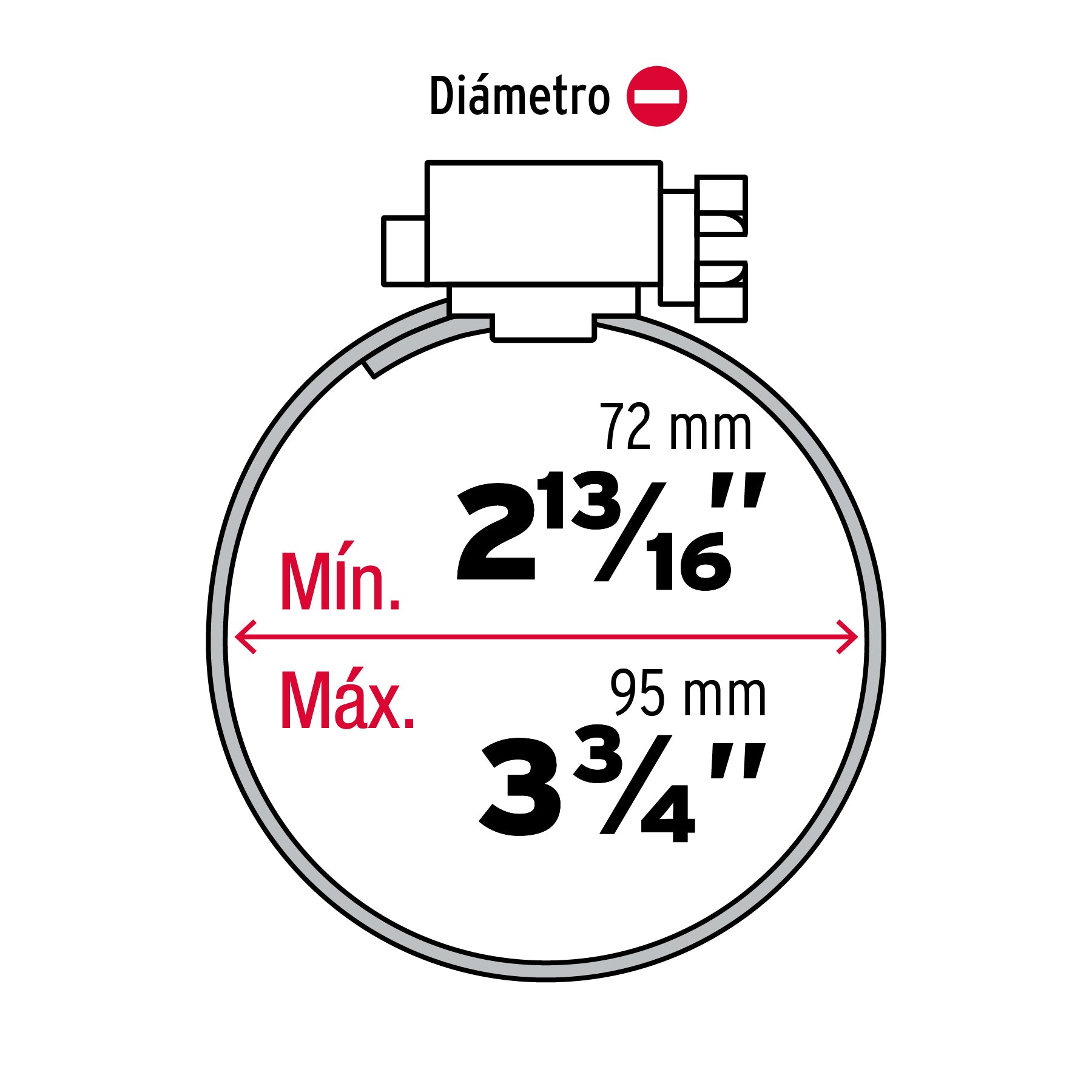 Bolsa c/5 abrazaderas sin fin reforzadas #52, 3-13/16-3-3/4' AB-52 44246 MM00