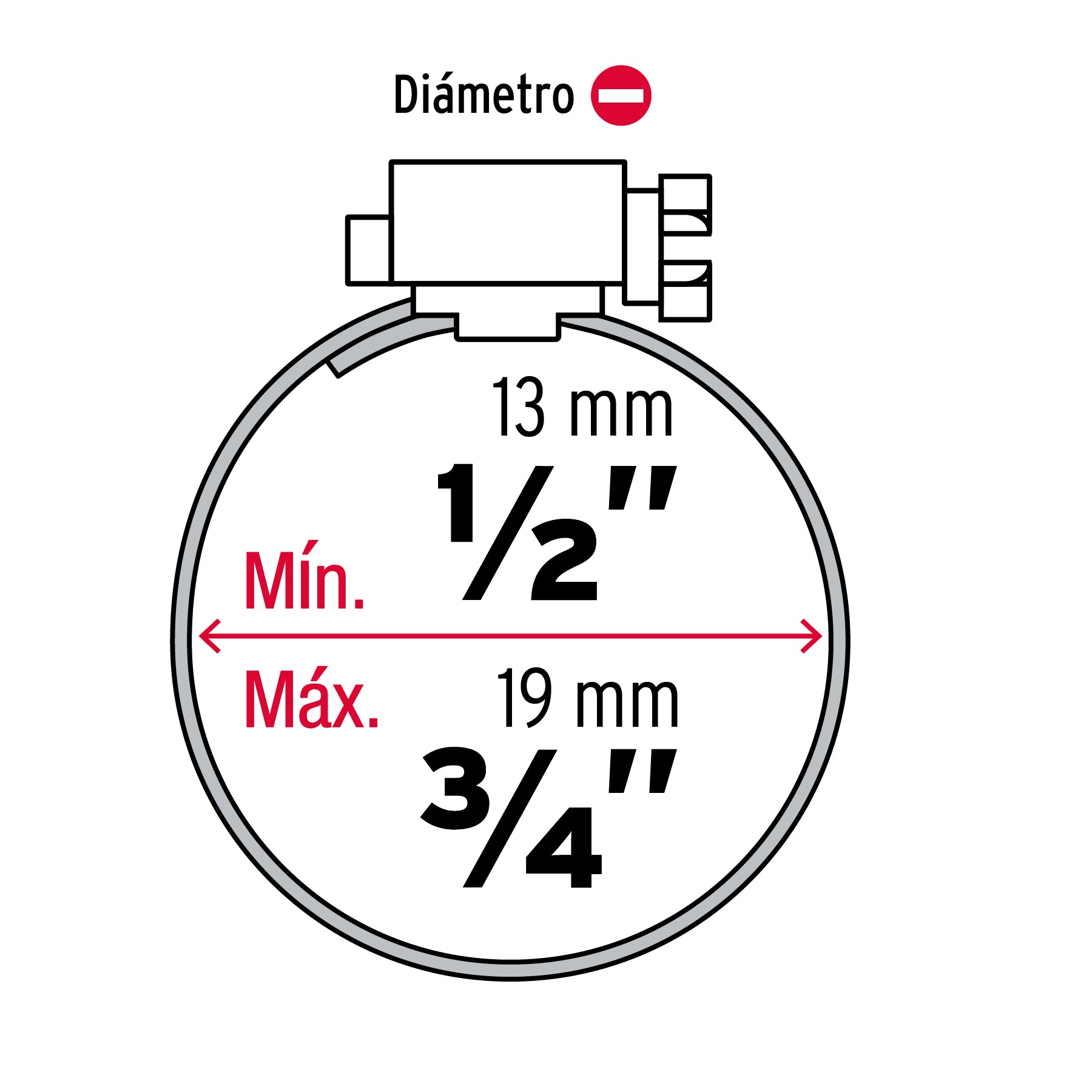 Bolsa c/10 abrazaderas sin fin reforzadas # 6, 1/2 - 3/4' AB-6 44233 MM00