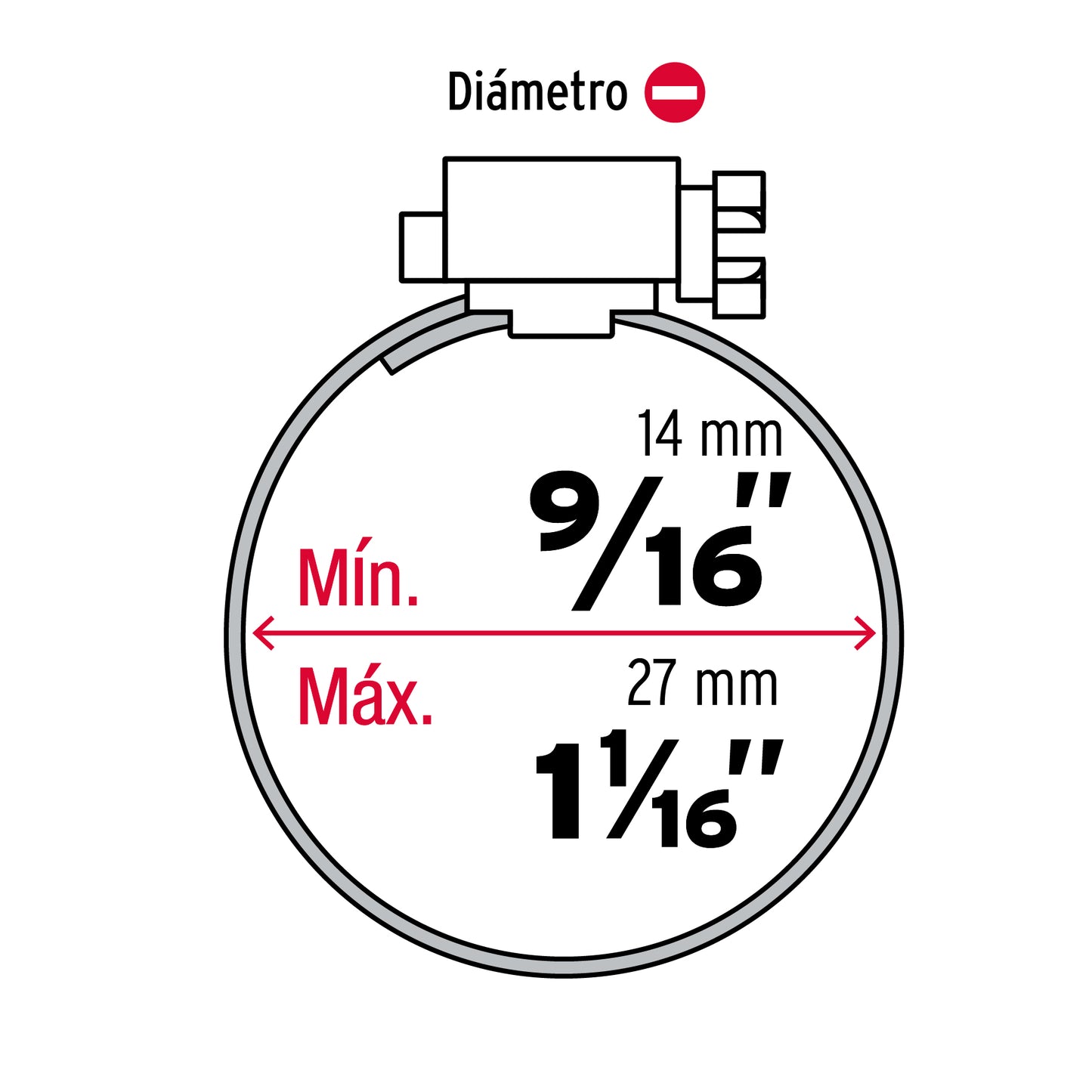 Bolsa c/10 abrazaderas sin fin reforzadas #7, 9/16 - 1-1/16' AB-7 44257 MM00