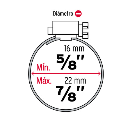 Bolsa c/10 abrazaderas sin fin reforzadas # 8, 5/8 - 7/8' AB-8 44234 MM00