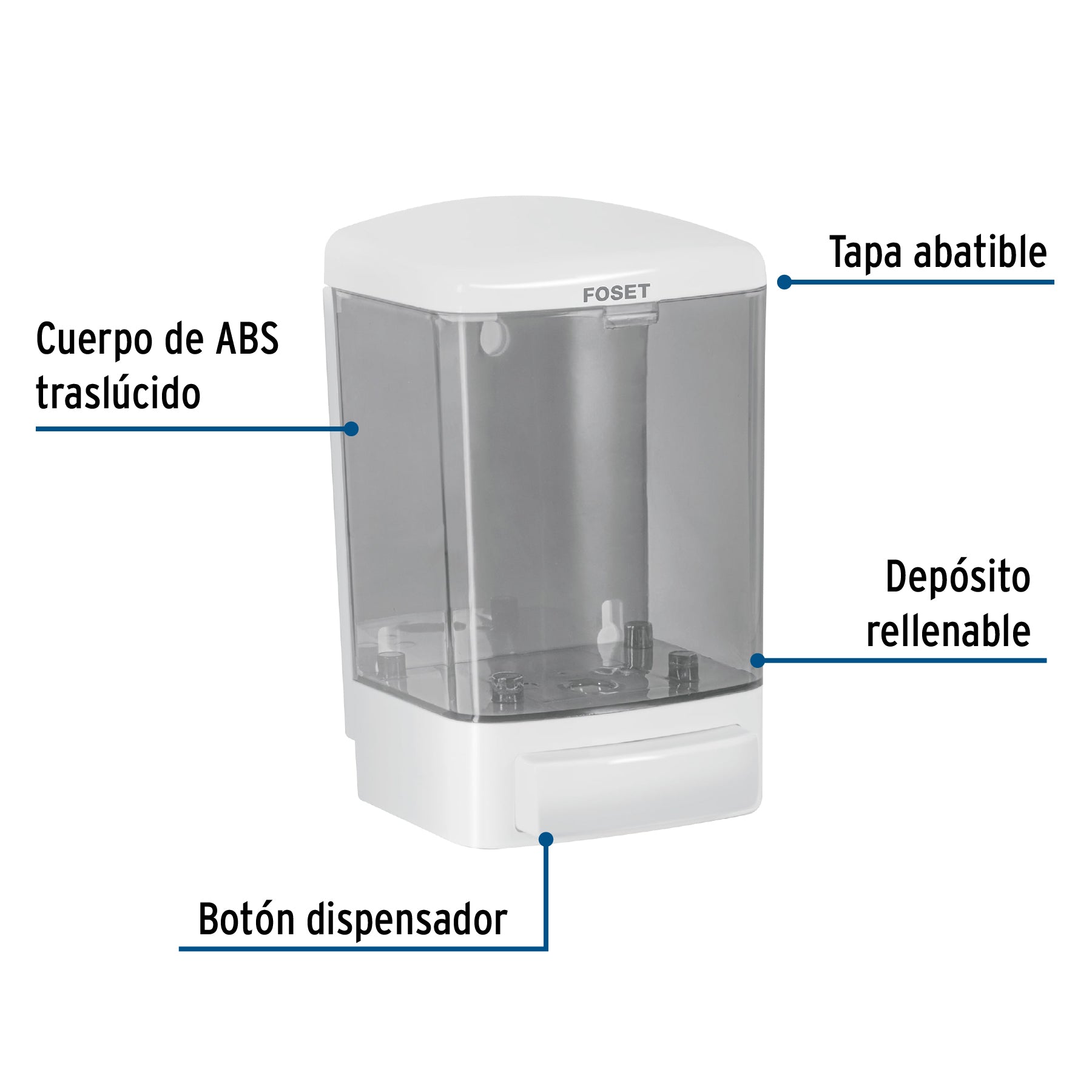 Dosificador para jabón líquido, blanco, Foset Basic ABP-11B 45742 MM00