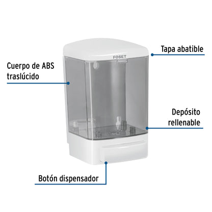 Dosificador para jabón líquido, blanco, Foset Basic ABP-11B 45742 MM00