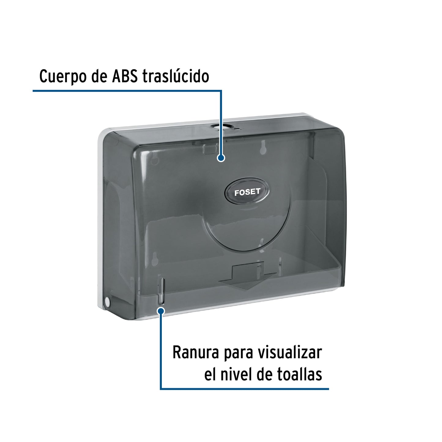 Dispensador junior p/toallas de papel, humo, Basic ABP-31H 45741 MM00