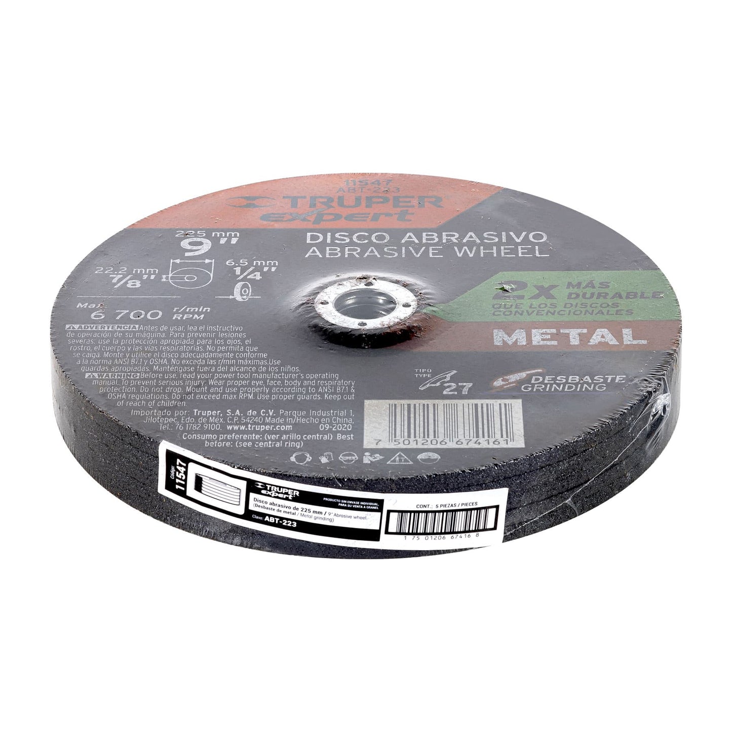 Disco Tipo 27 de 9' x 6.4 mm desbaste de metal, Expert ABT-223 11547 MM00