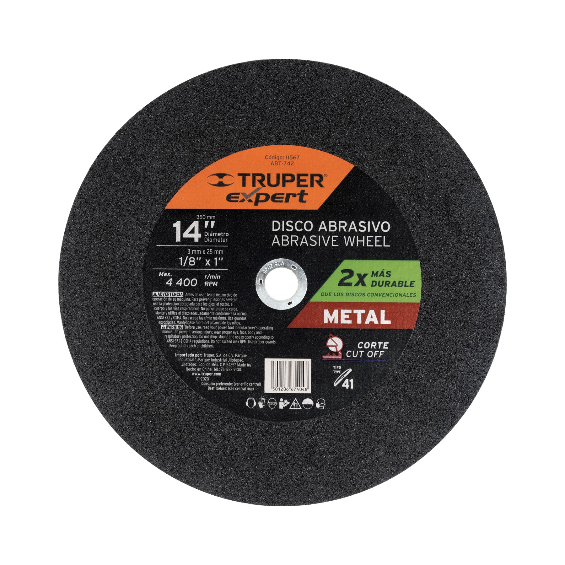 Disco Tipo 41 de 14' x 3 mm para corte de metal, Expert ABT-742 11567 MM00