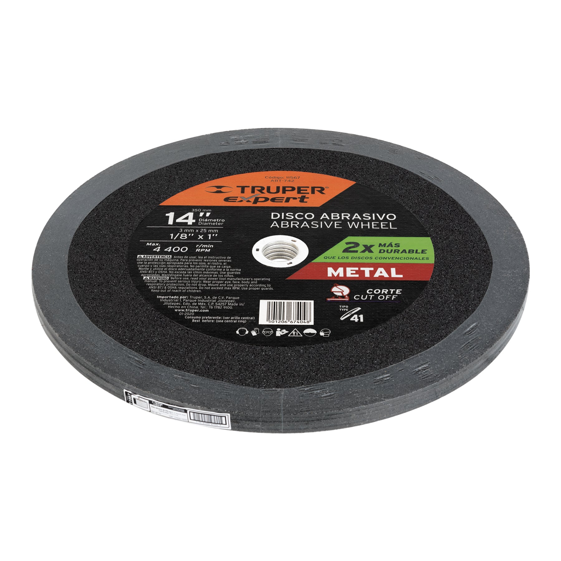 Disco Tipo 41 de 14' x 3 mm para corte de metal, Expert ABT-742 11567 MM00