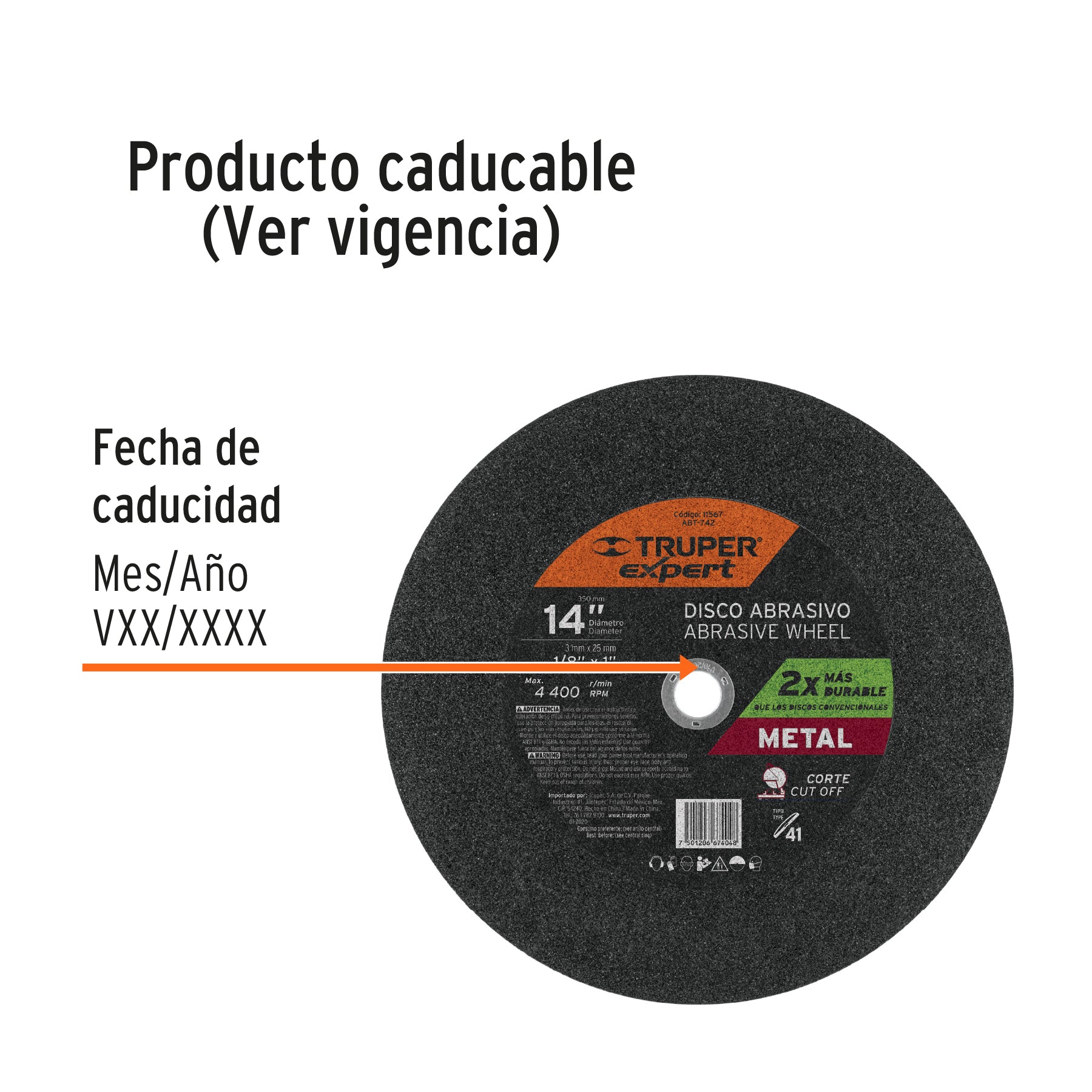 Disco Tipo 41 de 14' x 3 mm para corte de metal, Expert ABT-742 11567 MM00