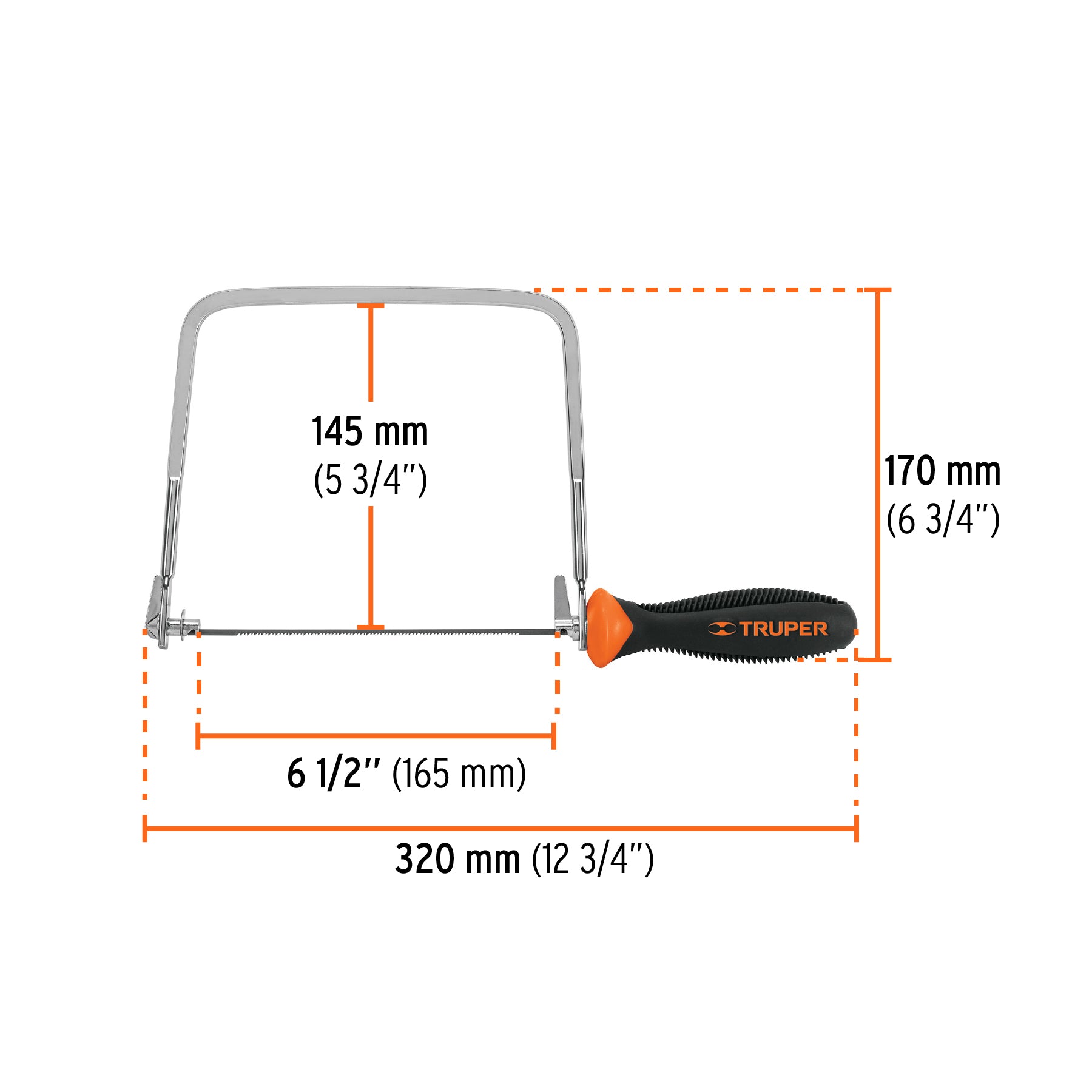 Arco calador con 5 seguetas de 6-1/2', Truper ACA-6X 10221 MM00