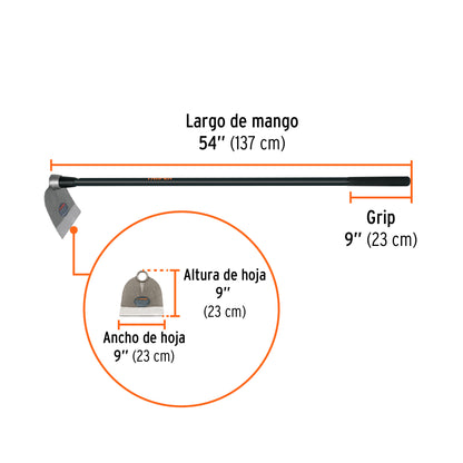 Azadón Centroamericano 2.4 lb con mango 54', Truper ACE-25M 102910 MM00