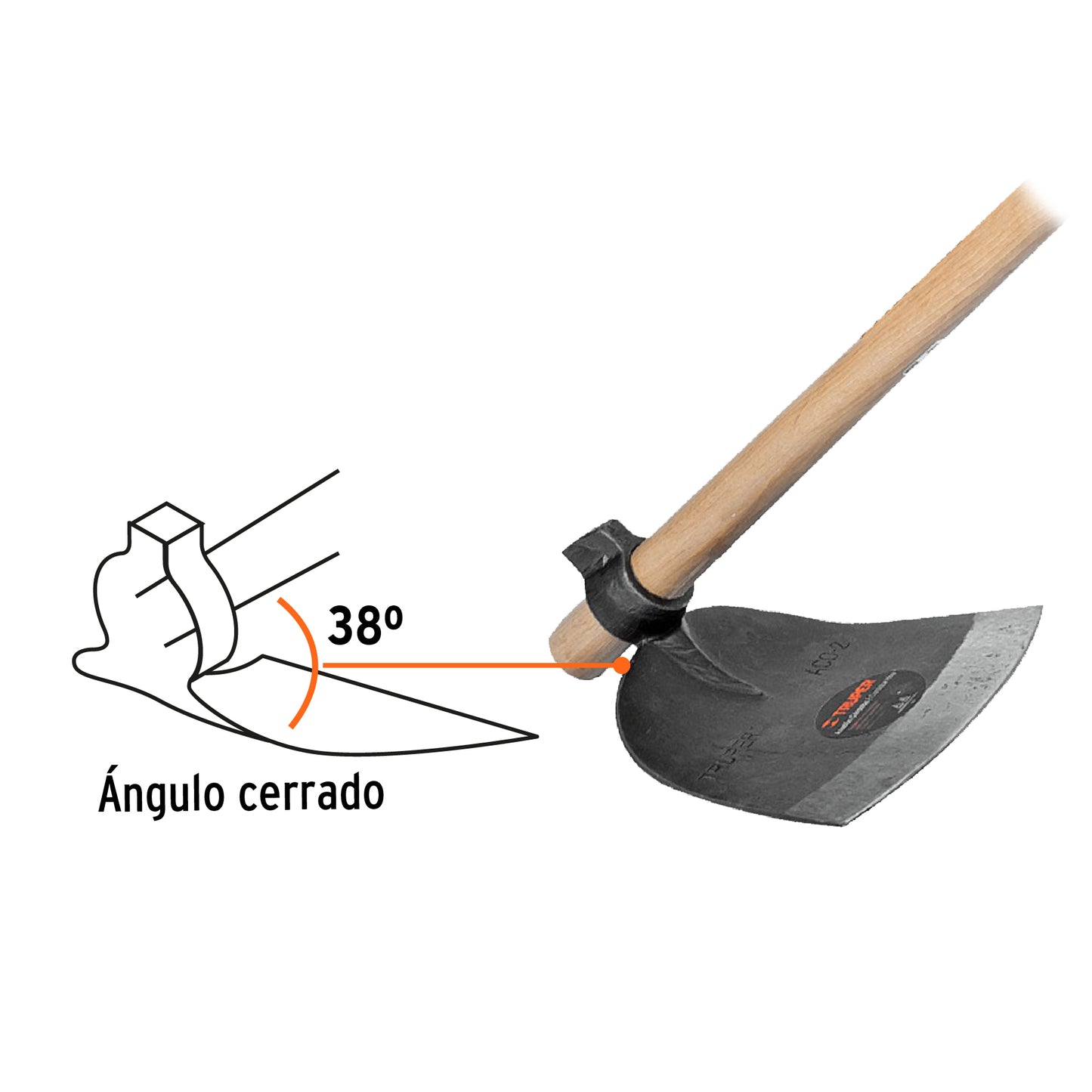 Azadón Córdoba # 2 con mango de 54', Truper ACO-2M 11605 MM0