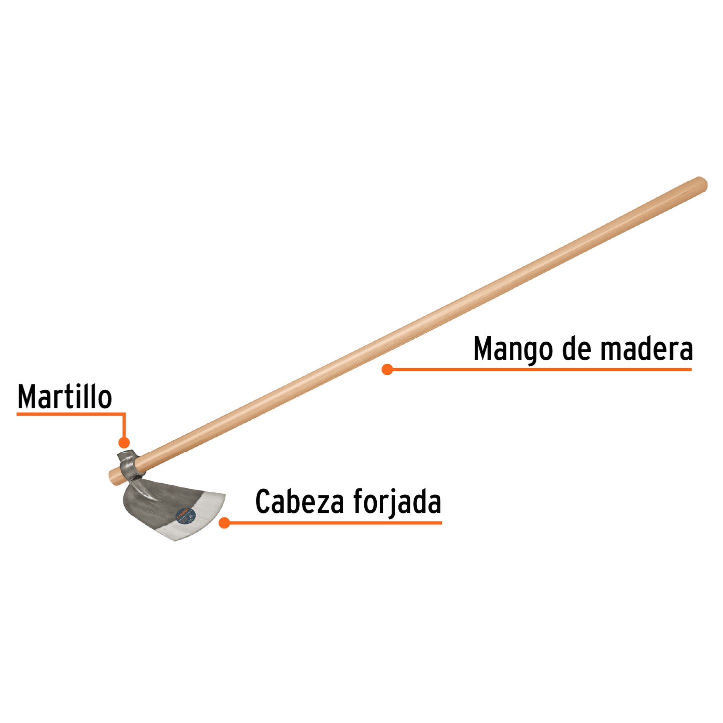 Azadón Córdoba # 3 con mango de 54', Truper ACO-3M 11631 MM0