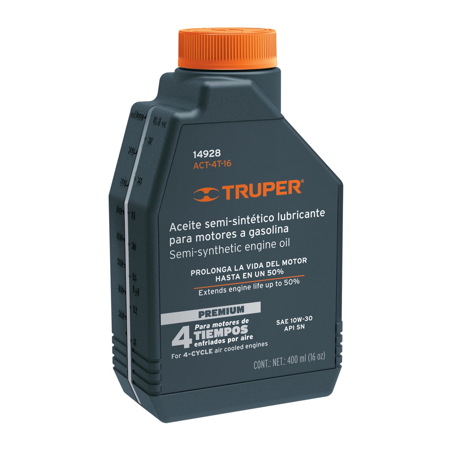 Aceite semi-sintético, 4 tiempos, 400 ml (14 oz), Truper ACES-4T-14 14928 MM00