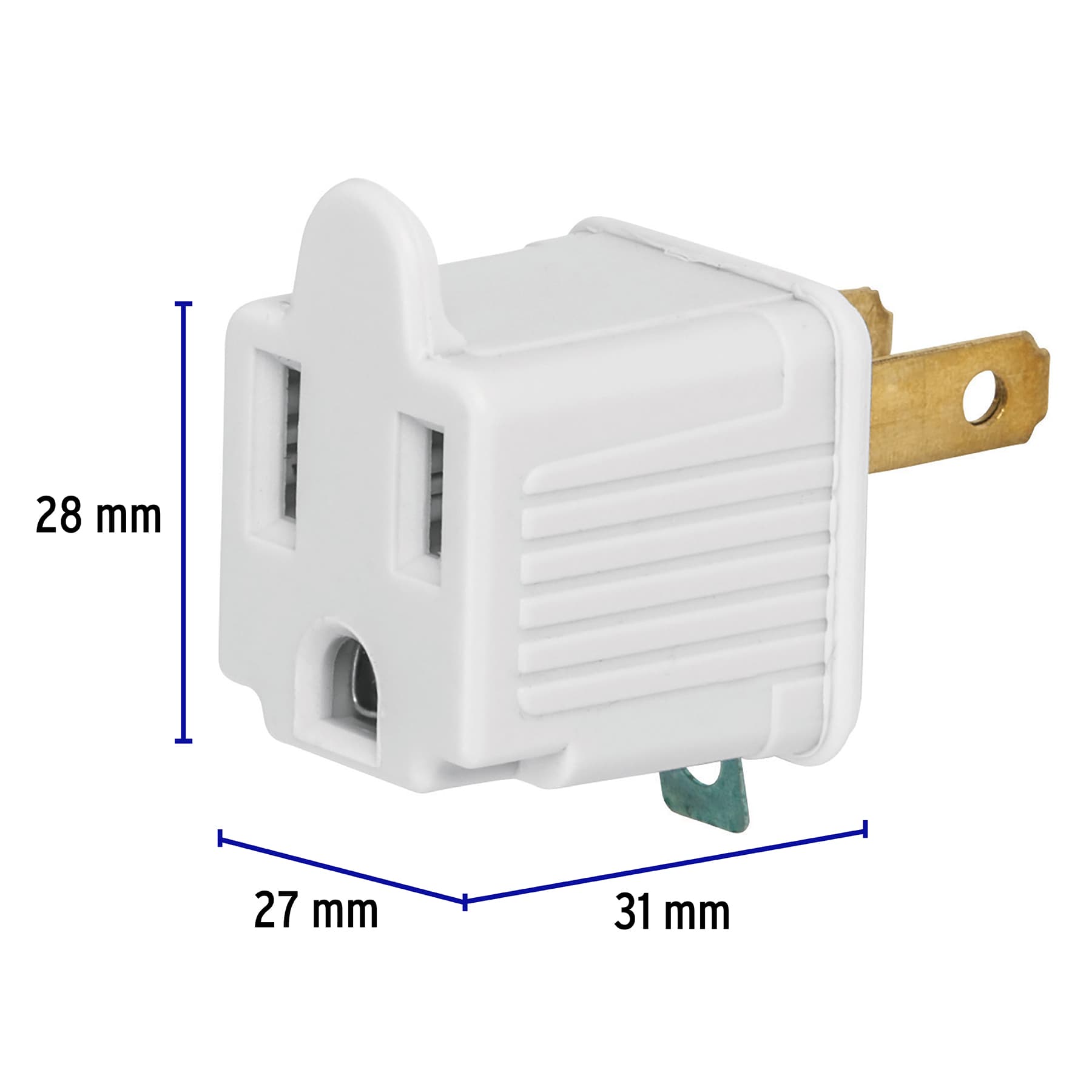 Adaptador 3 a 2, blanco, a granel, Volteck AD-32B-G 46255 MM00