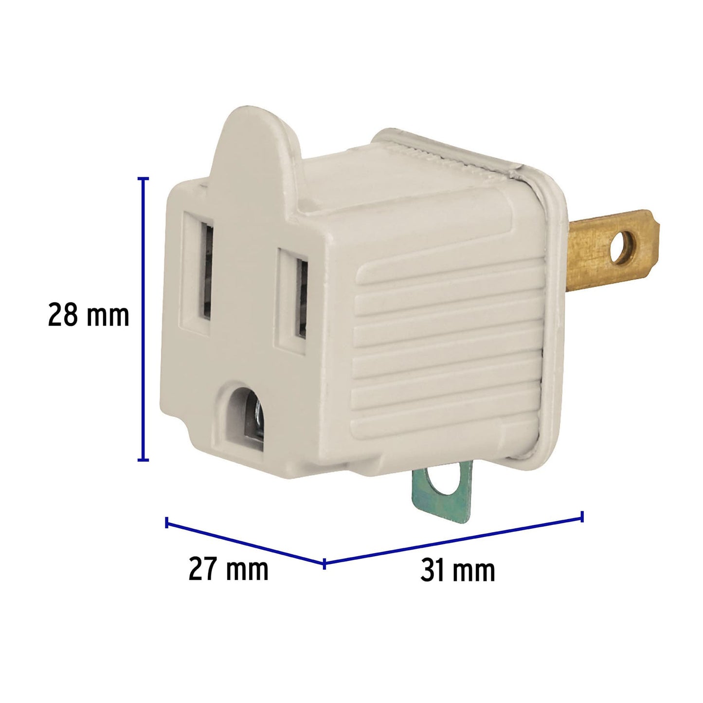 Adaptador 3 a 2, gris, a granel, Volteck AD-32G-G 46257 MM00