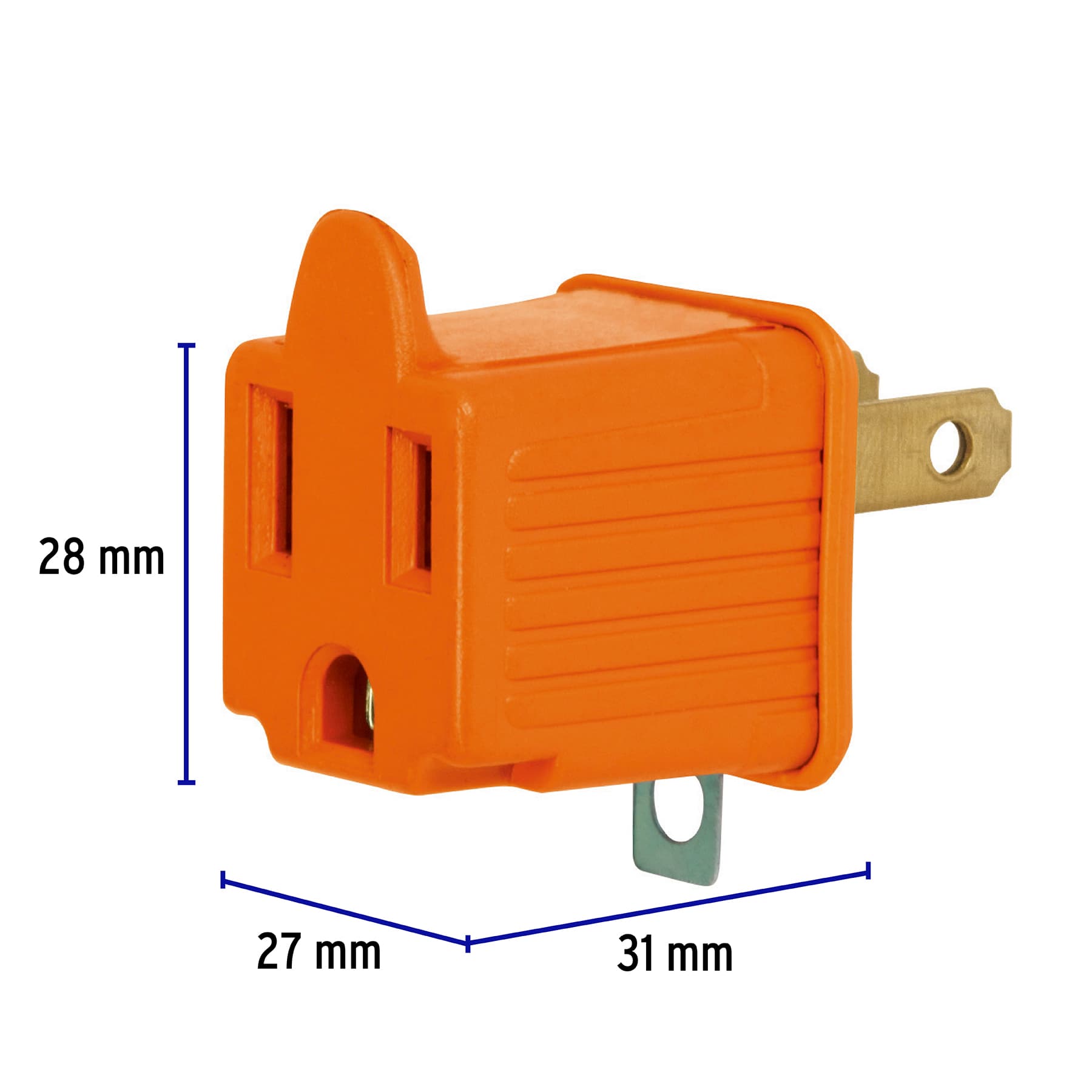 Adaptador 3 a 2, naranja, a granel, Volteck AD-32N-G 46256 MM00