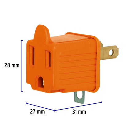 Adaptador 3 a 2, naranja, a granel, Volteck AD-32N-G 46256 MM00