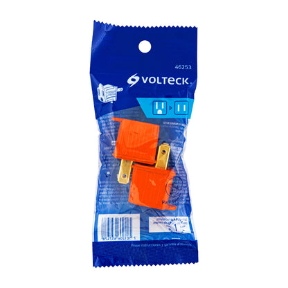 Bolsa con 2 adaptadores 3 a 2 naranjas, Volteck AD-32N 46253 MM00