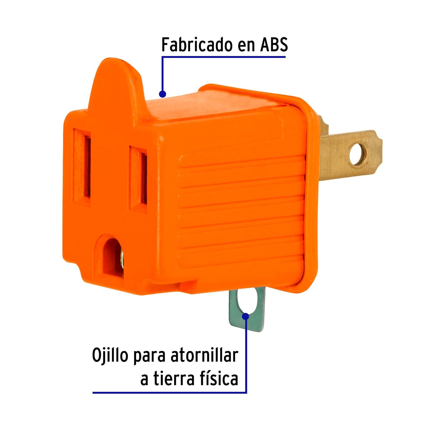 Bolsa con 2 adaptadores 3 a 2 naranjas, Volteck AD-32N 46253 MM00