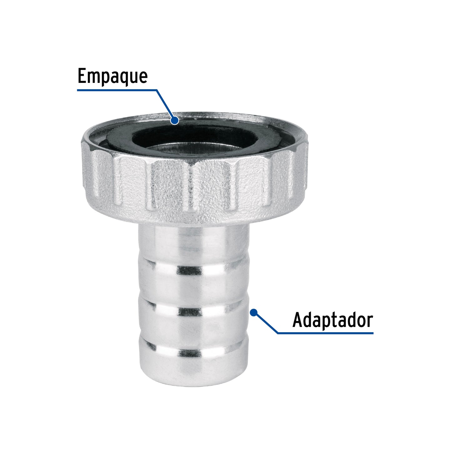 Adaptador de latón 1/2' para manguera, Foset ADJ-1/2L 49825 MM00