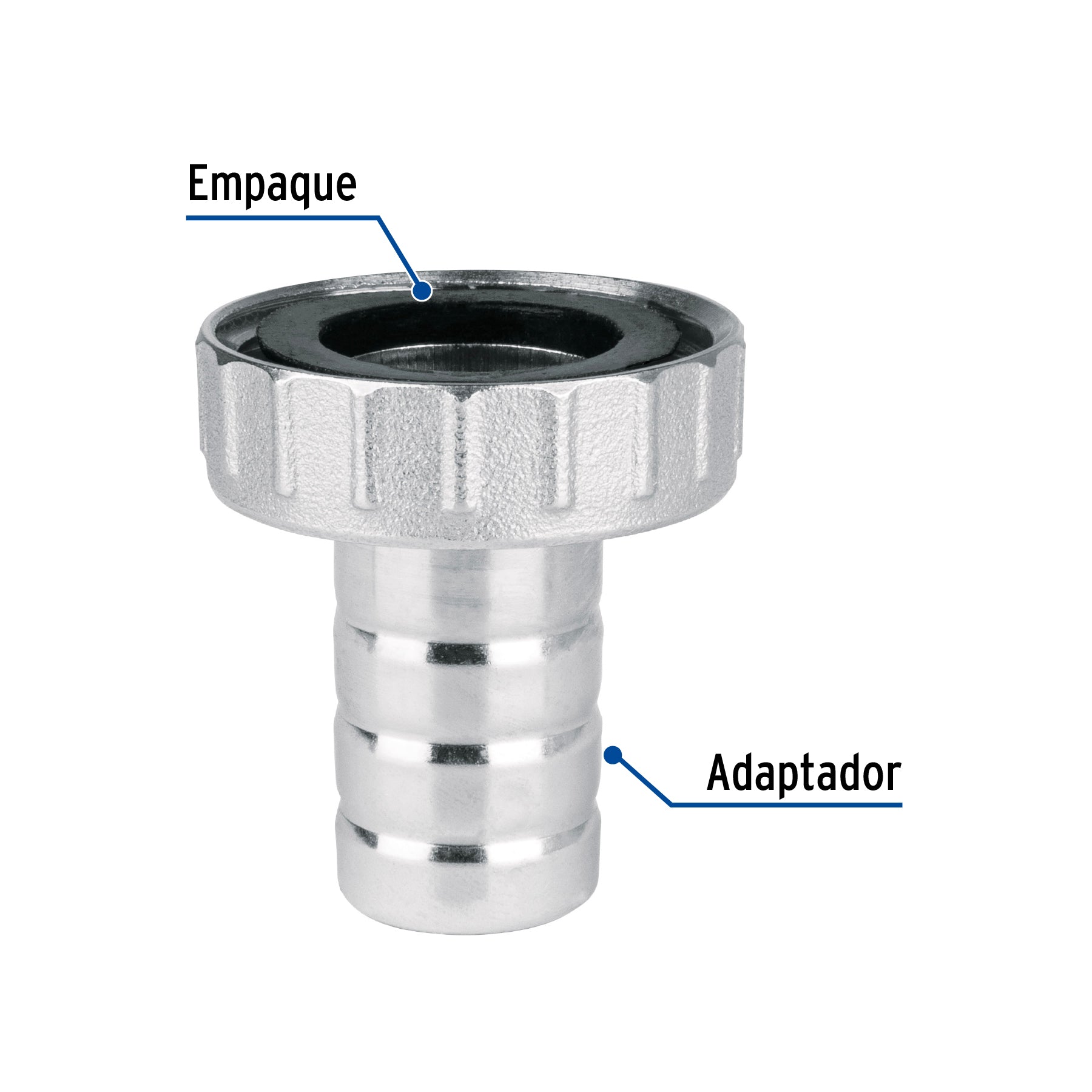 Adaptador de latón 1/2' para manguera, Foset ADJ-1/2L 49825 MM00