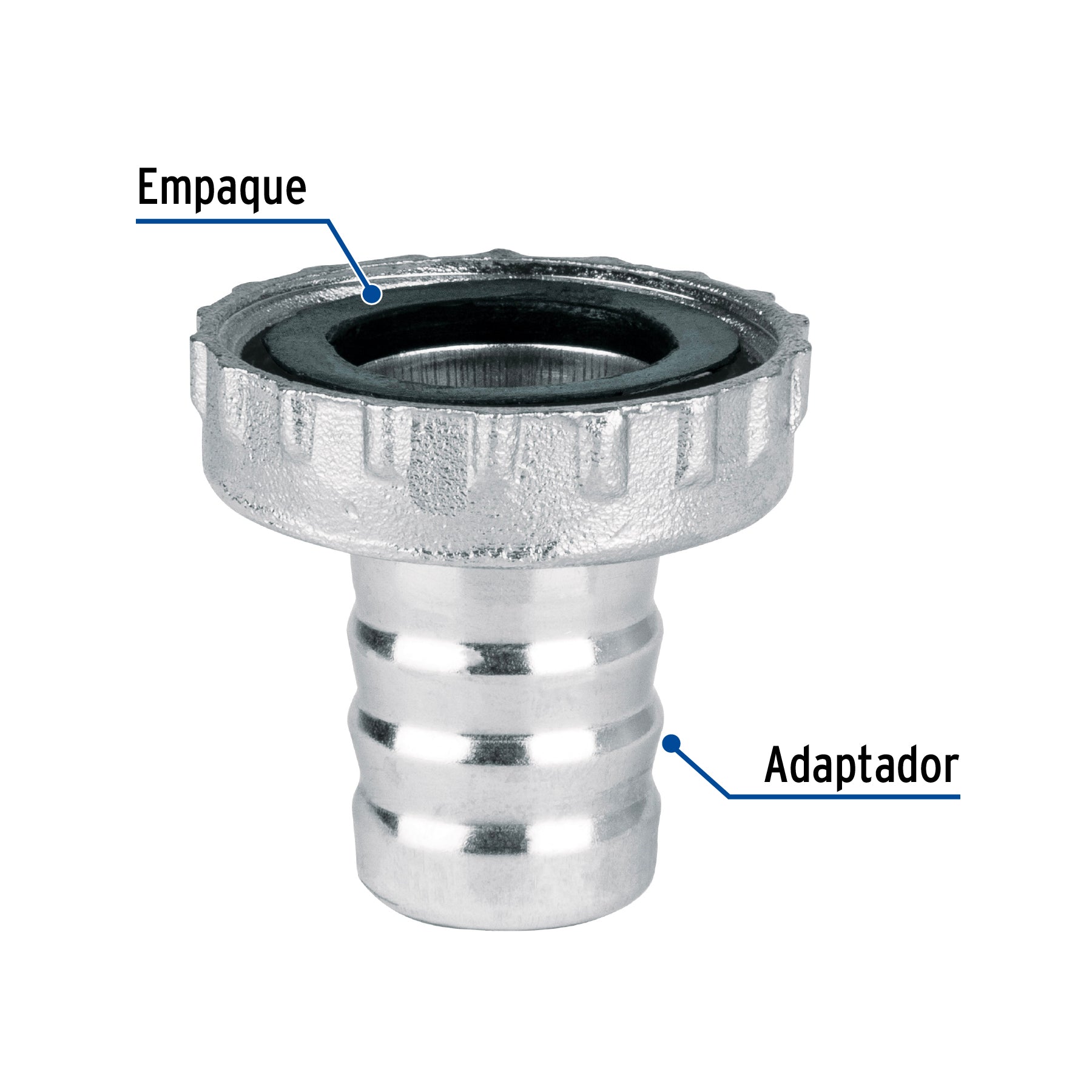 Adaptador metálico 1/2' para manguera, Foset ADJ-1/2Z 49826 MM00