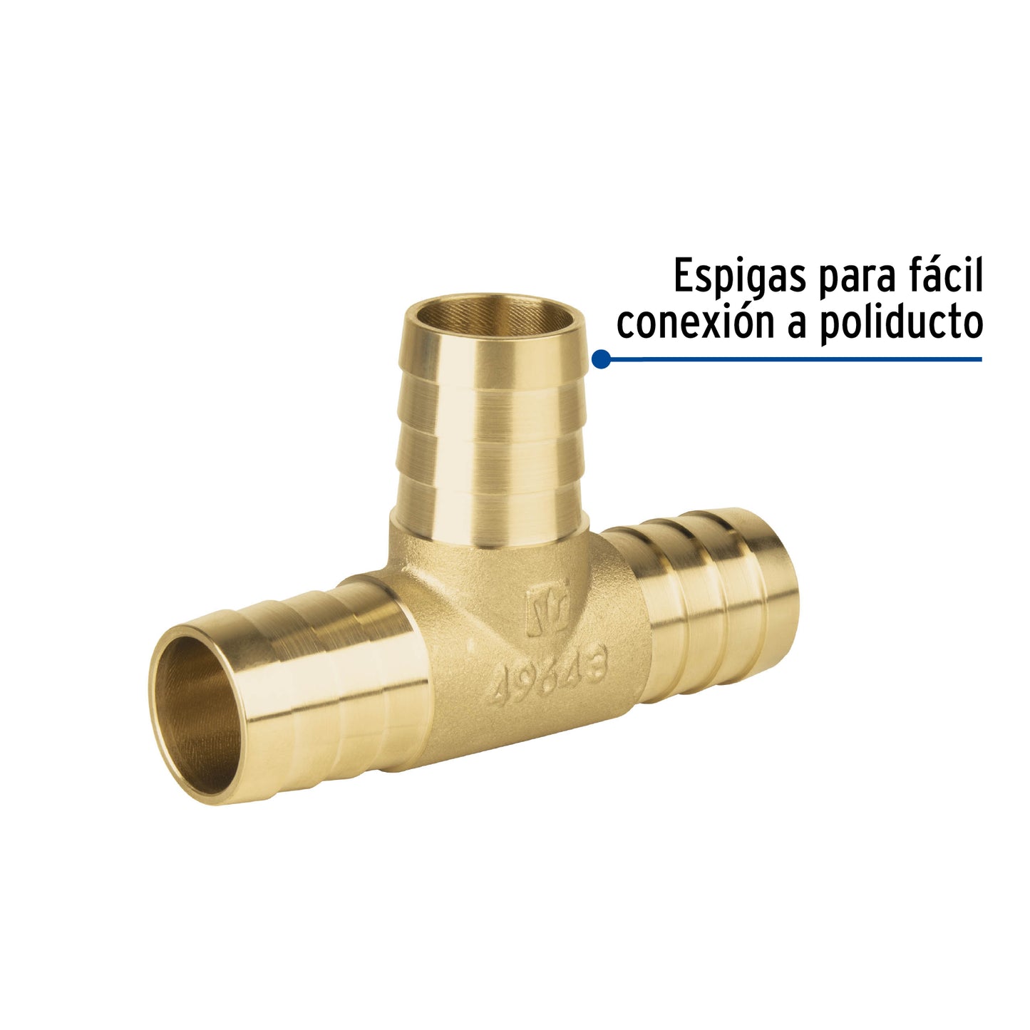 Tee inserción macho latón 1' para poliducto negro, Foset ADPO-1T 49643 MM00