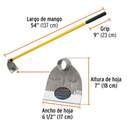 Azadón Lane No.0 de 1.6 lb con mango de 54', Truper AL-0M 10612 MM0