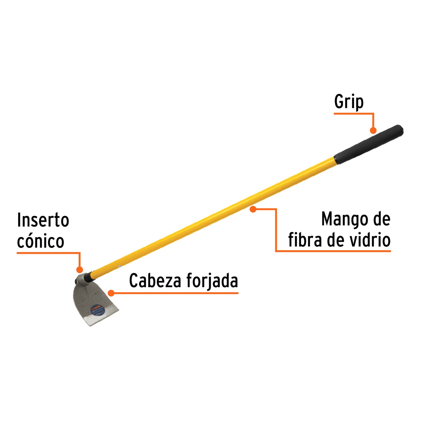 Azadón Lane No.2 de 2.0 lb con mango de 54', Truper AL-2M 10618 MM0