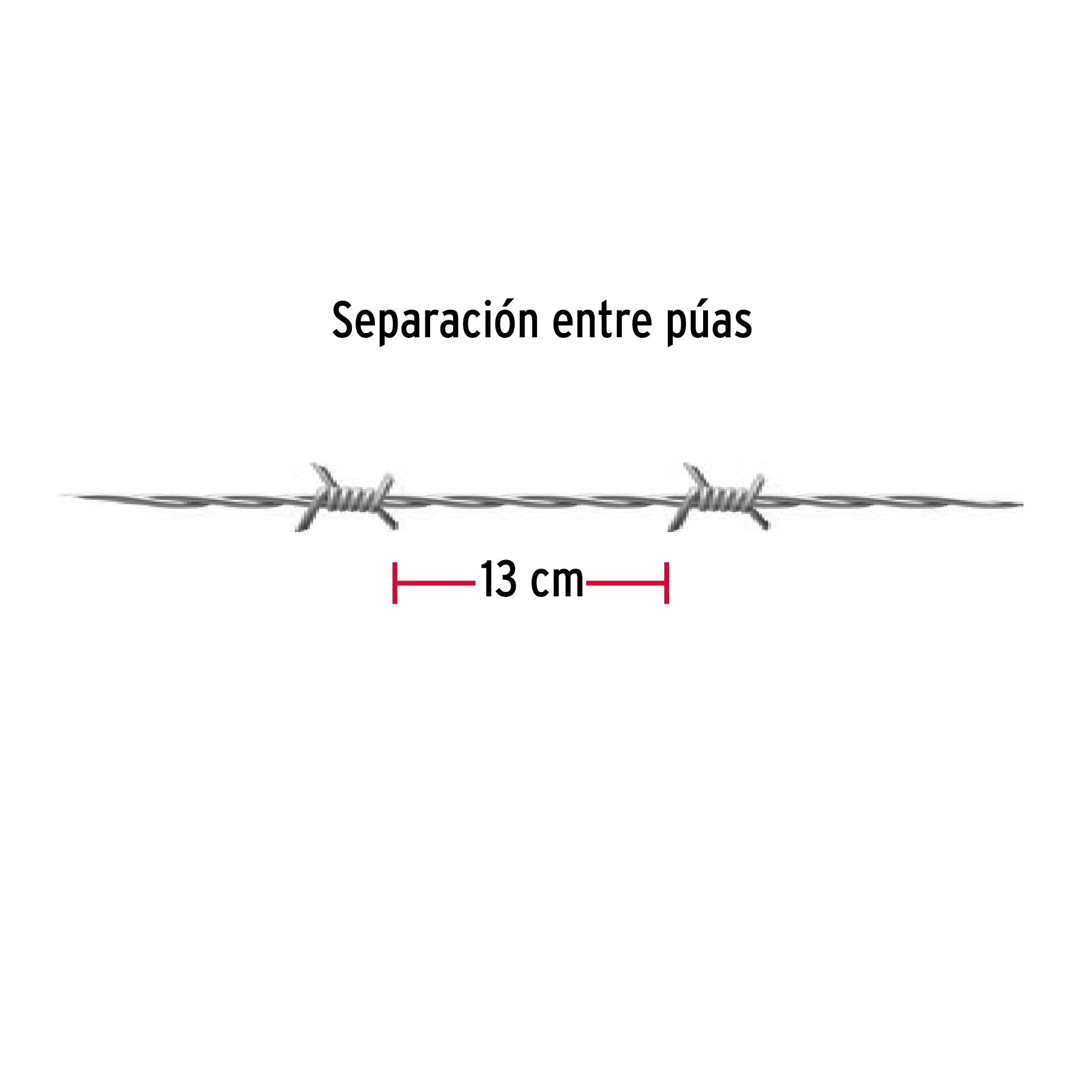 Rollo de alambre de púas de 100 m calibre 15.5, Fiero ALPU15-100 44884 MM1