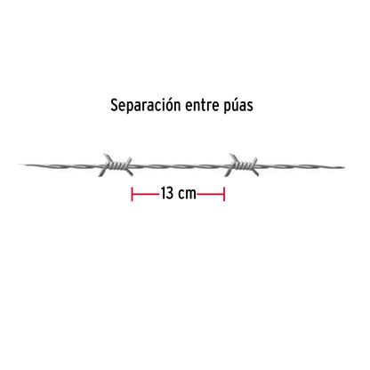 Rollo de alambre de púas de 360 m calibre 15.5, Fiero ALPU15-360 44888 MM1