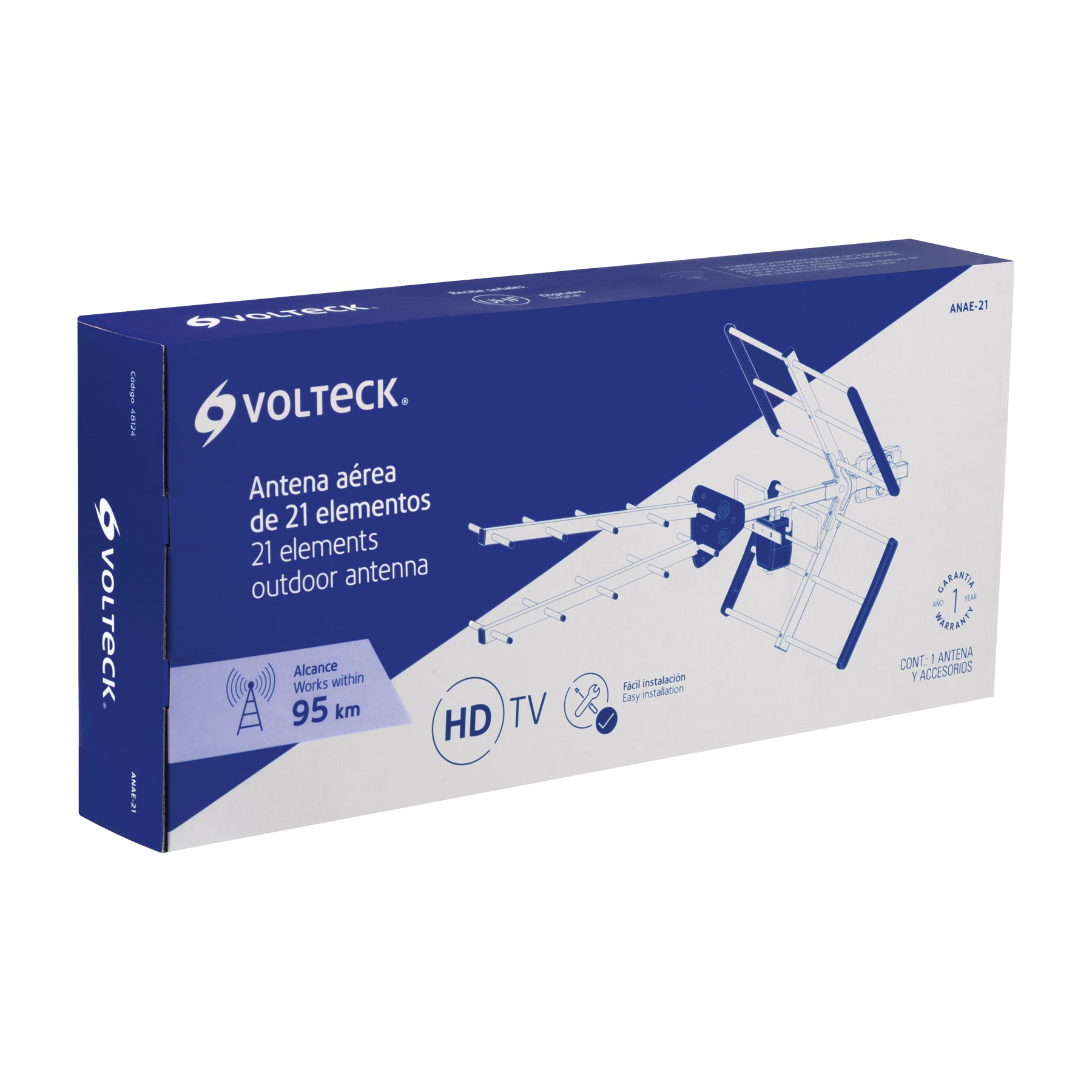 Antena aérea para TV HD, 17 elementos, Volteck ANAE-21 48124 MM0