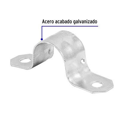 Bolsa con 10 abrazaderas 1/2' tipo omega para tubo, Volteck AO-1/2 46923 MM00