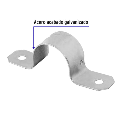 Bolsa con 10 abrazaderas 3/4' tipo omega para tubo, Volteck AO-3/4 46924 MM00