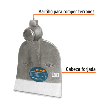 Azadón No. 1 oreja y martillo 2.6 lb sin mango, Truper AOM-1 19979 MM0