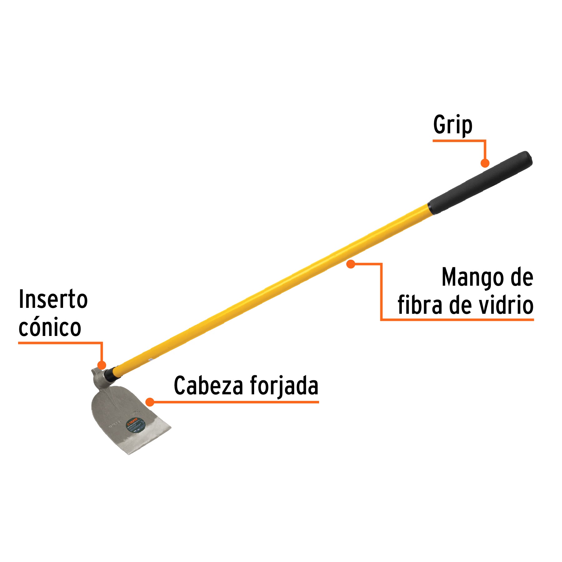 Azadón No. 2 oreja y martillo 2.8 lb con mango de 54' AOM-2M 19983 MM0