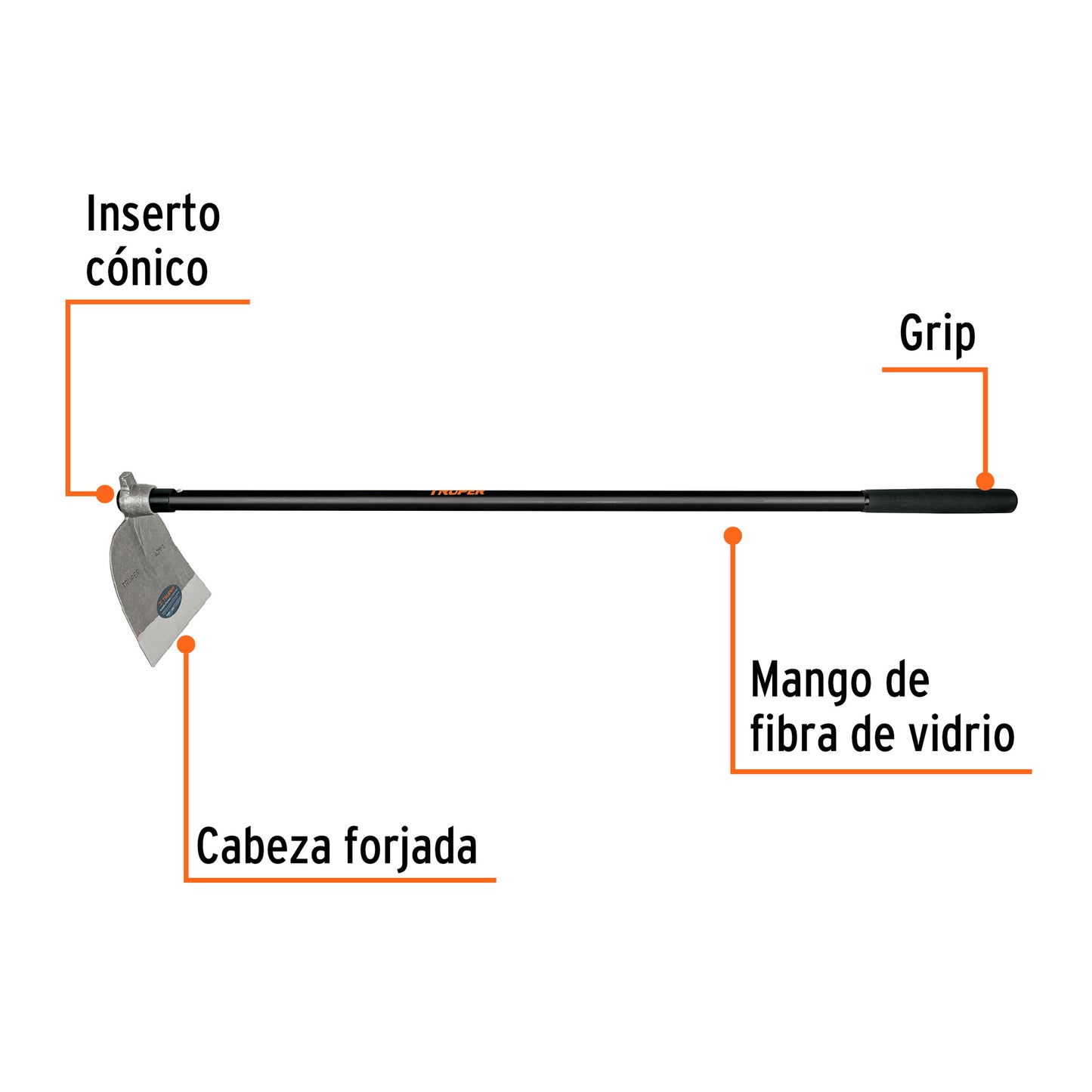 Azadón No. 3 oreja y martillo 3.1 lb con mango de 54' AOM-3M 19984 MM0