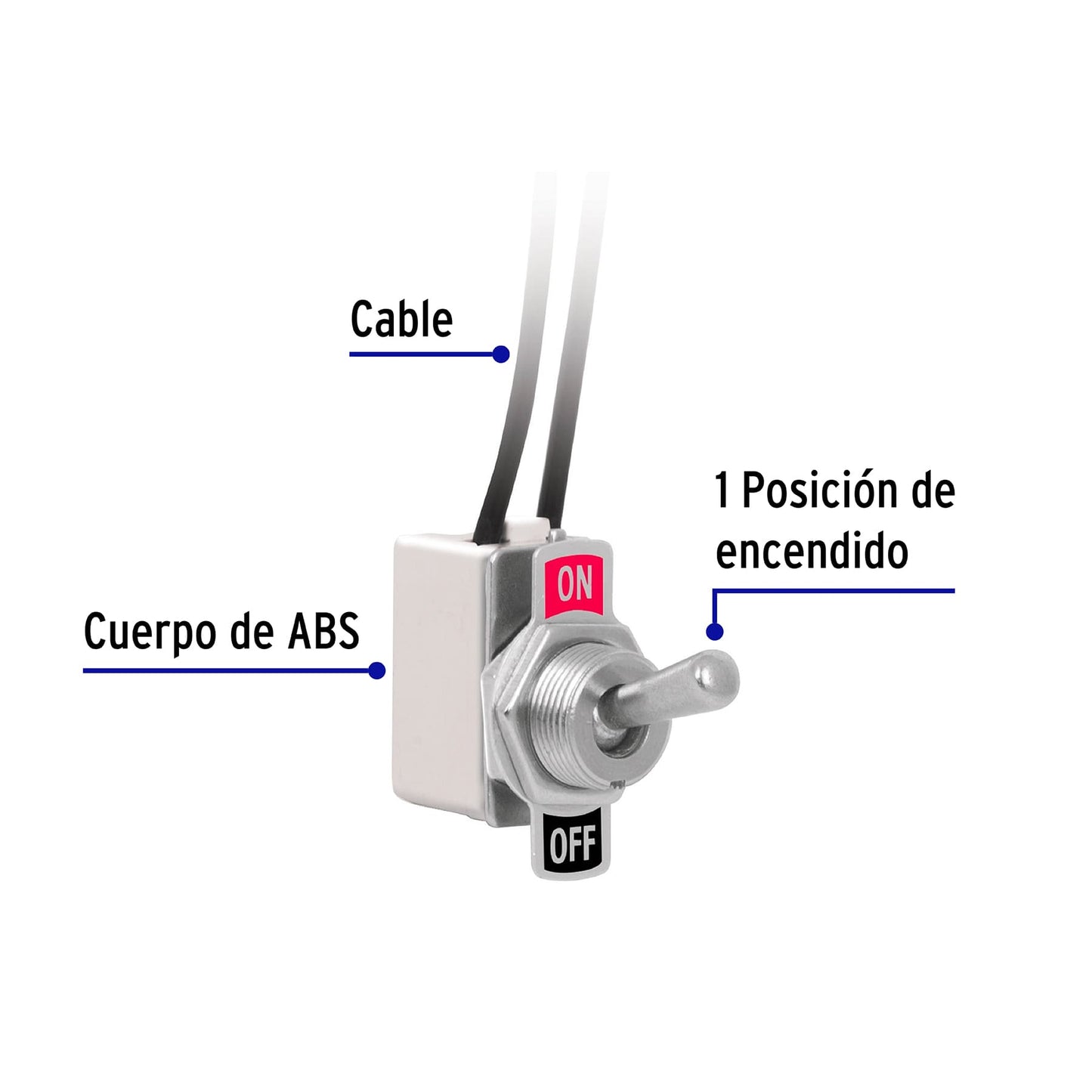 Interruptor de palanca con cable, Volteck APAL-2C 46444 MM00